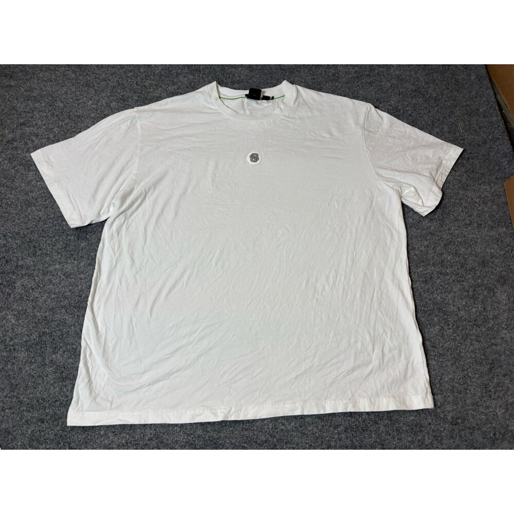 Boss Shirt Mens 3XL White Short Sleeve Crew Neck Stretch Logo Tee Made Portugal